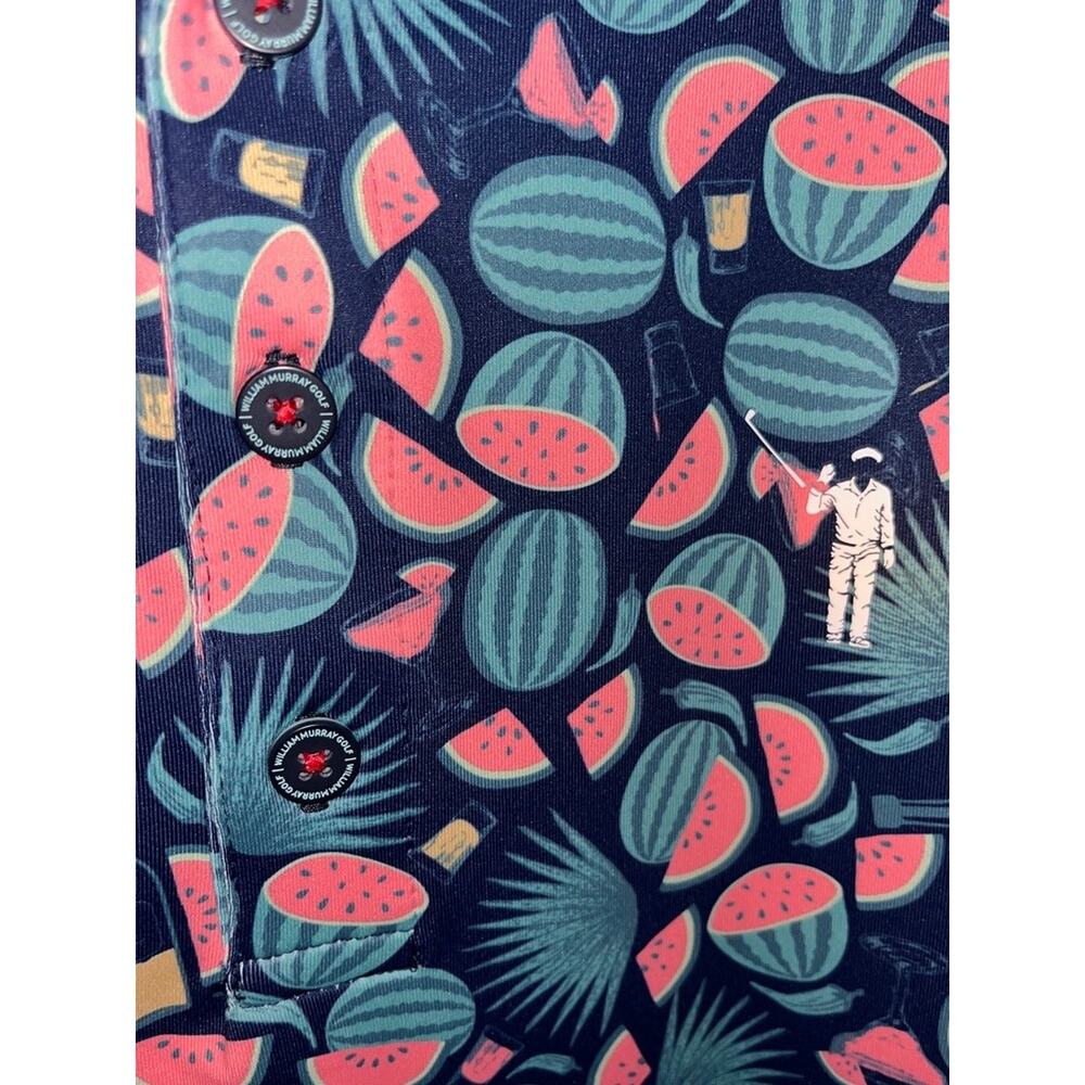 William Murray Seed Spitters Polo Shirt Golf Watermelon Print Men's Large NWOT - Picture 4 of 10